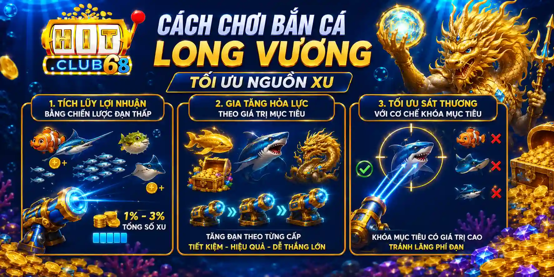 Cách chơi bắn cá Long vương tối ưu nguồn xu Cách chơi bắn cá Long vương tối ưu nguồn xu