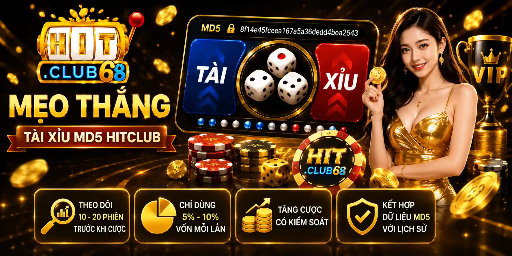 Bật mí mẹo thắng khi chơi game Tài xỉu MD5 Hitclub