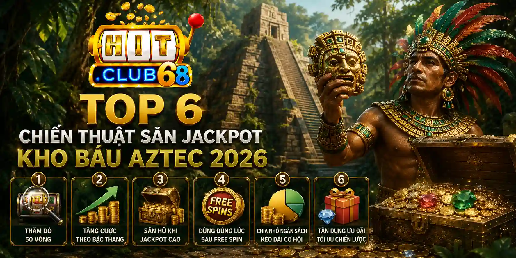 Top 6 chiến thuật săn Jackpot kho báu Aztec 2026